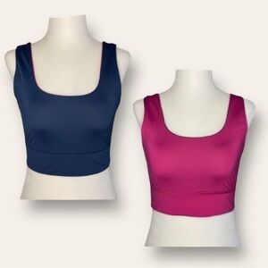 Fabletics Soprts Bra Reversible Pink and Navy Sz S